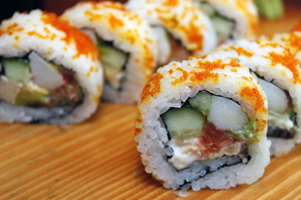 sushi, japanese, delicious