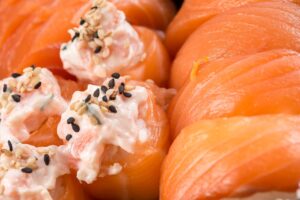 sushi, salmon, niguiri